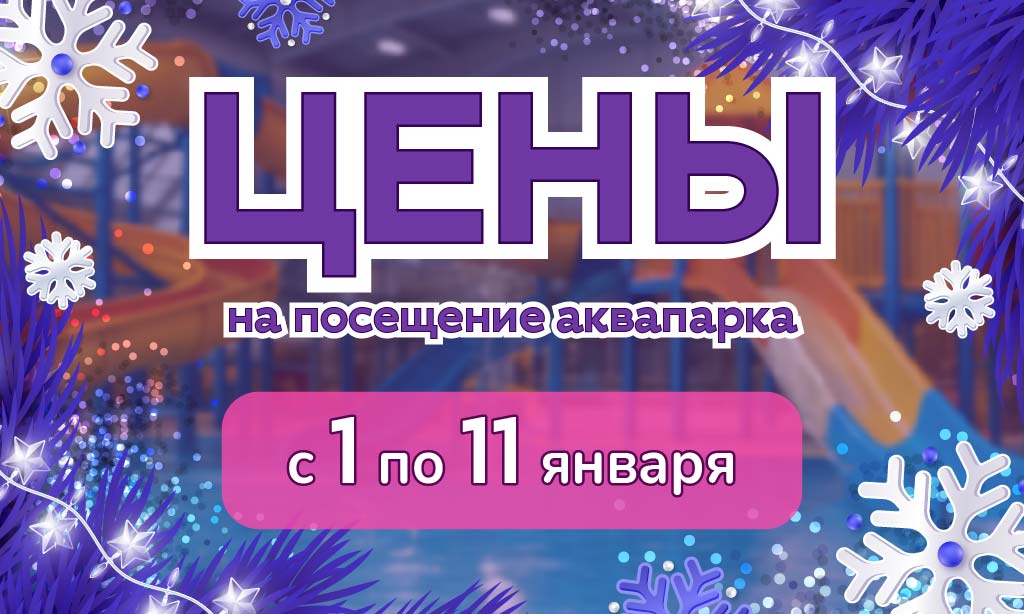 Цены на билеты в аквапарк «Фэнтази» в новогодние каникулы